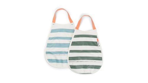 Done by Deer - Pull-over bib 2-pack - Stripes Blue/Green - 35 x 26,5 cm, bild 3