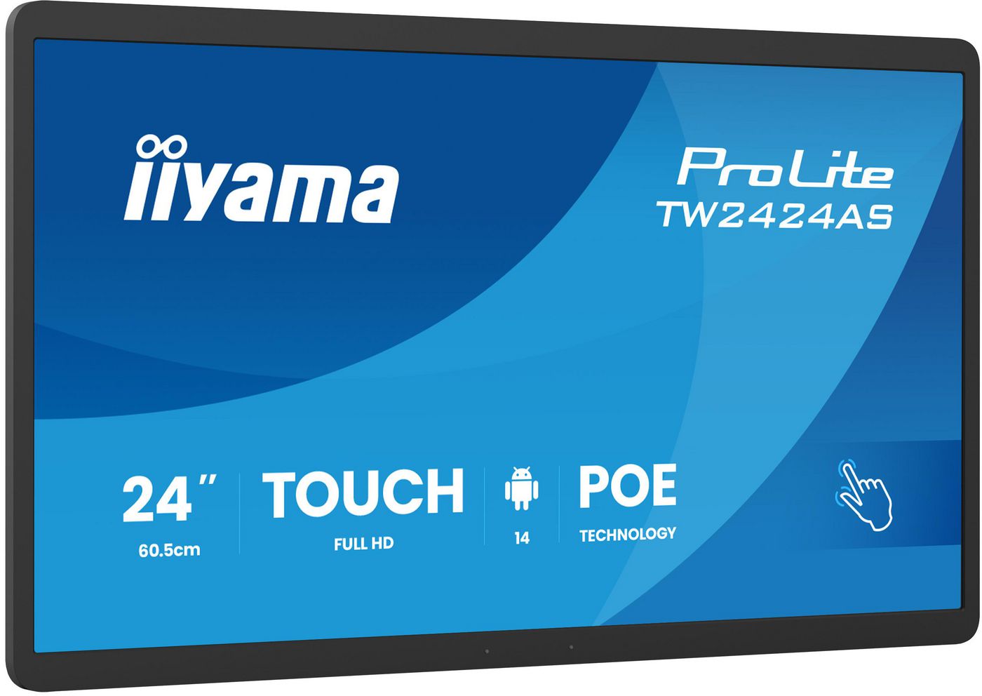 23.8" iiyama ProLite TW2424AS-B3P, IPS 1920x1080 touch, LAN/WiFi, högtalare, Android, 24/7-drift, bild 3