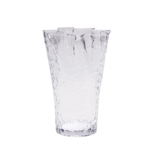 Hübsch - Ruffle Vase - Clear - ø23xh30cm