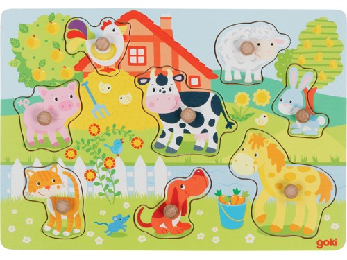 GOKI - Farm animals, lift-out puzzle - (57392), bild 2
