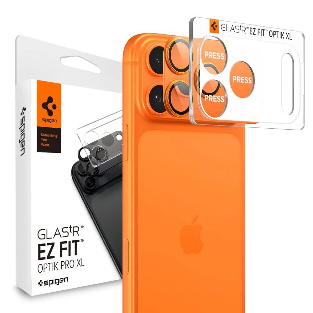 Spigen Optik Pro XL kameraglas för iPhone 17 Pro – Orange