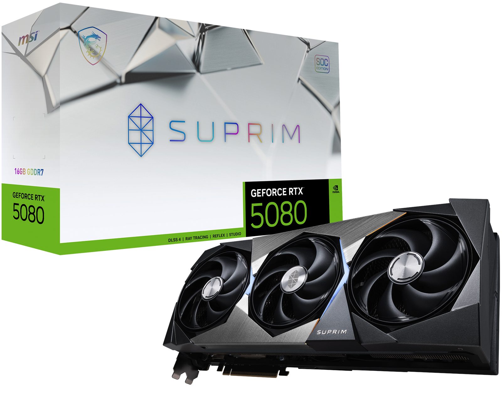 MSI GeForce RTX 5080 Suprim SOC 16 GB GDDR7, HDMI/3xDP, bild 3
