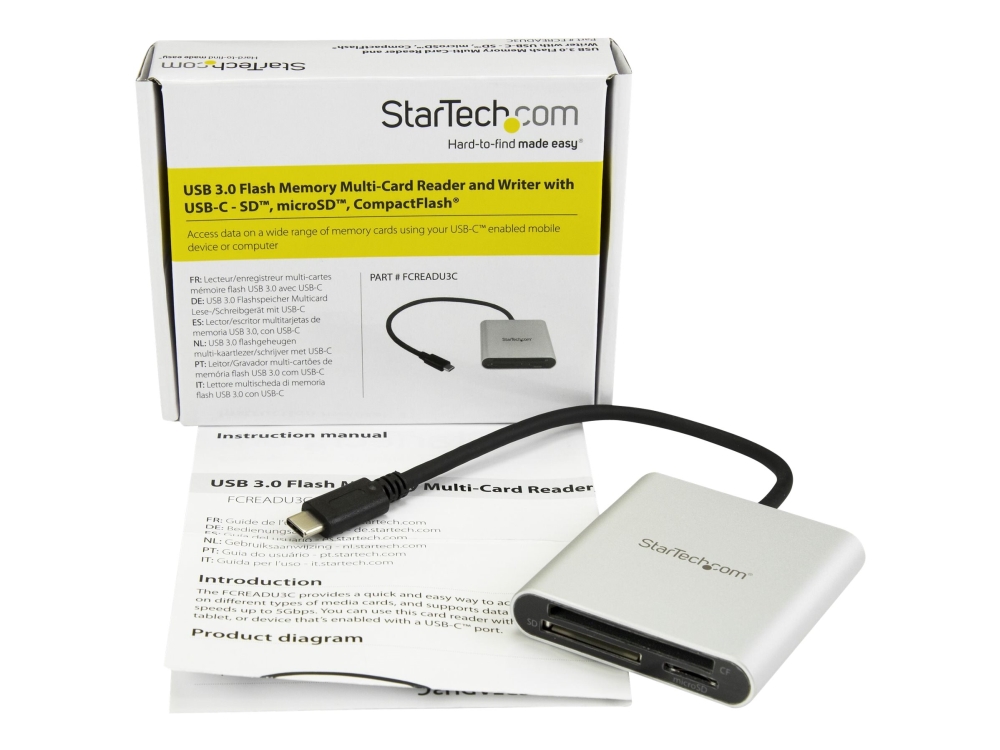 USB 3.0 / USB-C kortläsare StarTech.com Flash Memory Multi-Card Reader, extern