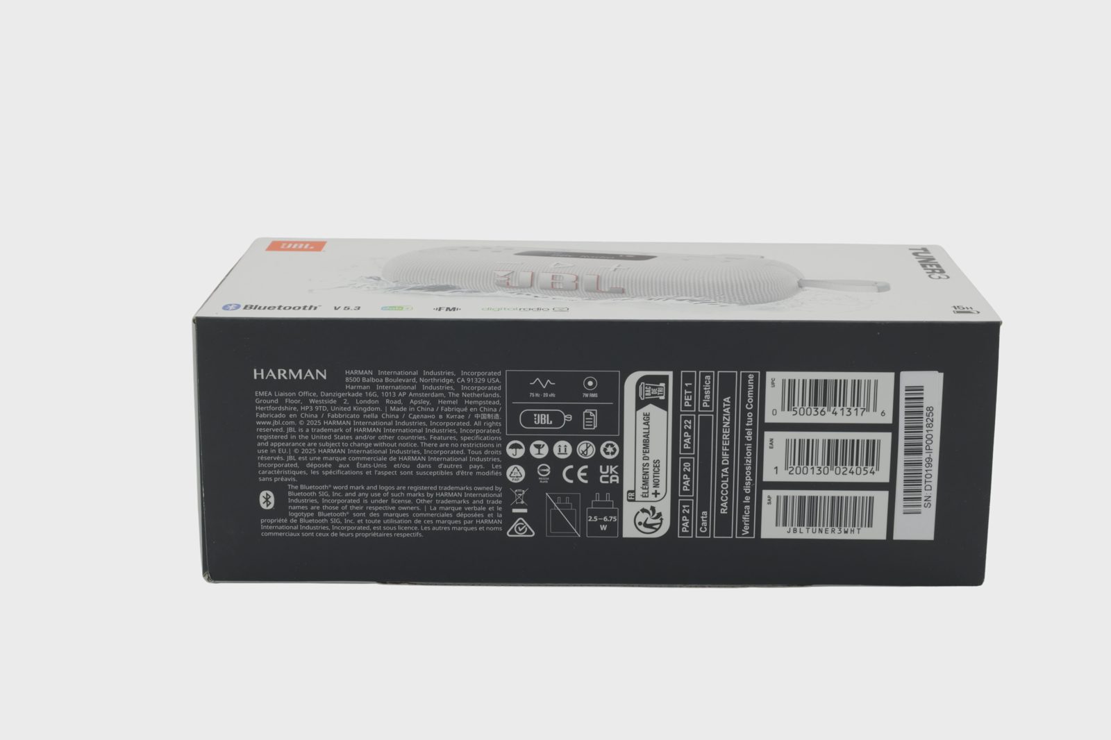 JBL Tuner 3 Bluetooth-högtalare, vit, bild 3