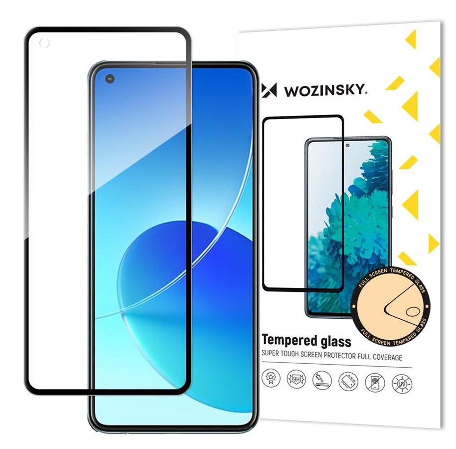 Wozinsky Härdat glas Fullt lim Skärmskydd Case Friendly för Oppo Reno6 4G svart, bild 5