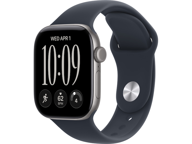 Apple Watch Series 12 GPS 42 mm rymdgrå aluminium, marinblå Sportband - S/M, bild 3