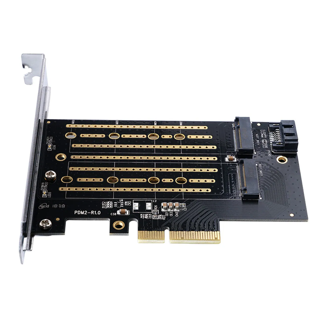 ORICO PDM2 PCI-E 3.0 x4 Expansion Card for M.2 NVMe and SATA Drives - Black, bild 2