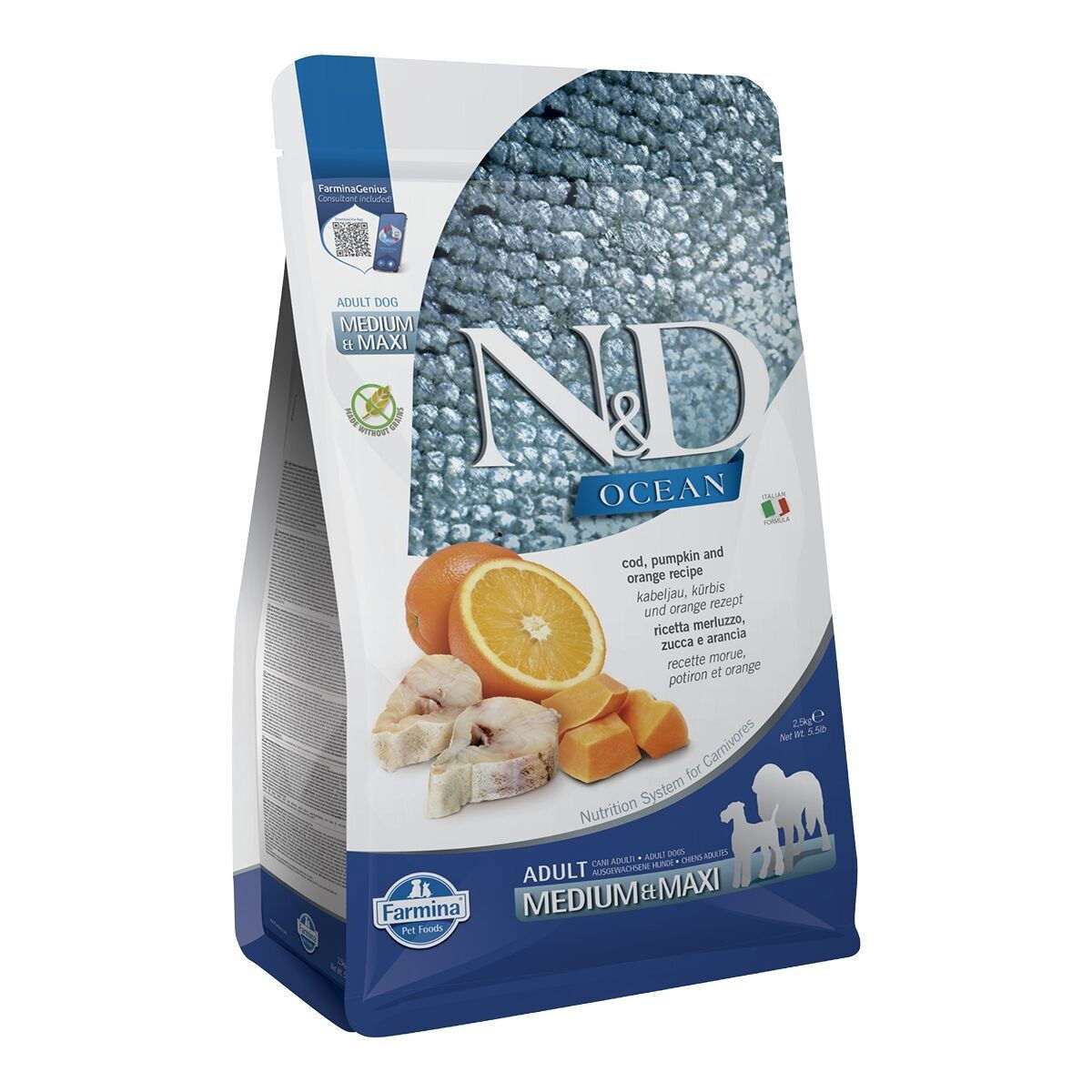 Farmina N&D Dog Ocean Cod, Pumpkin & Orange M/L 2,5kg