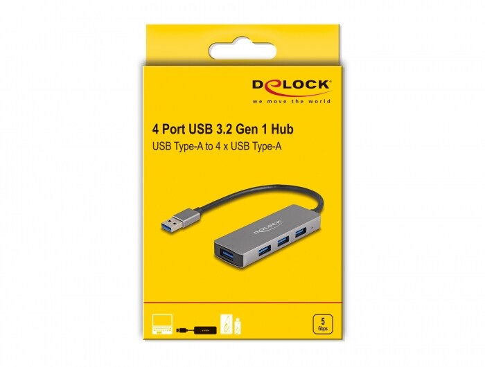 Delock USB-A-hubb 4x USB-A-port, 5 Gbps, bild 3