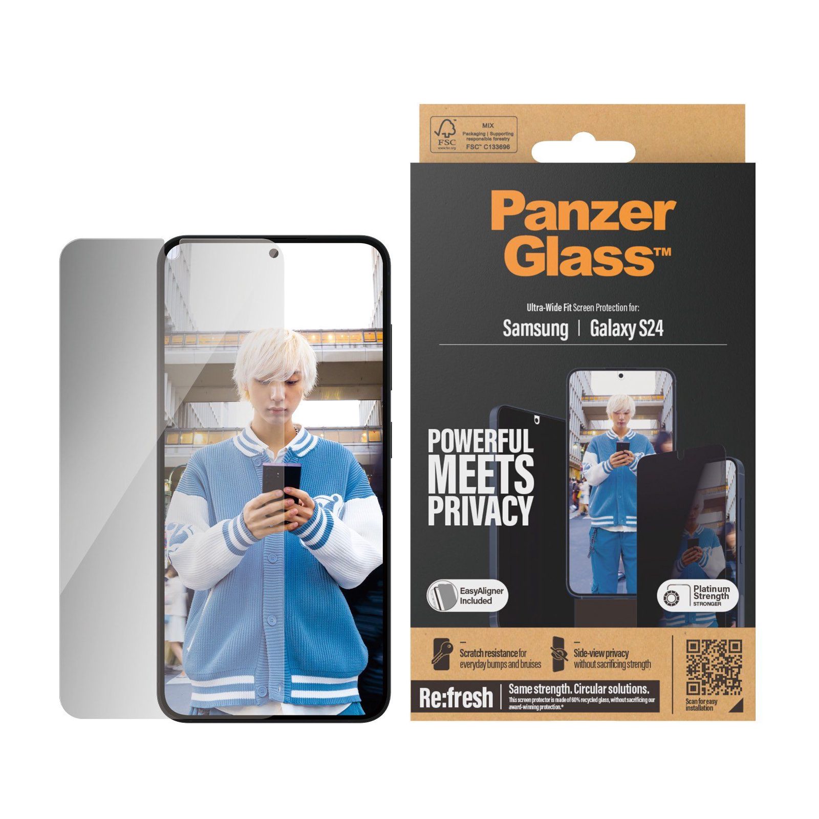 PanzerGlass™ | Privacy Edition - Skärmskydd - Ultra-Wide Fit | Galaxy S24