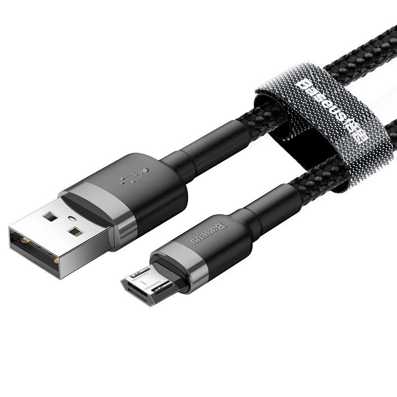 Baseus Cafule USB-A till Micro-USB Kabel 2.4A 1m - Svart / Grå, bild 5