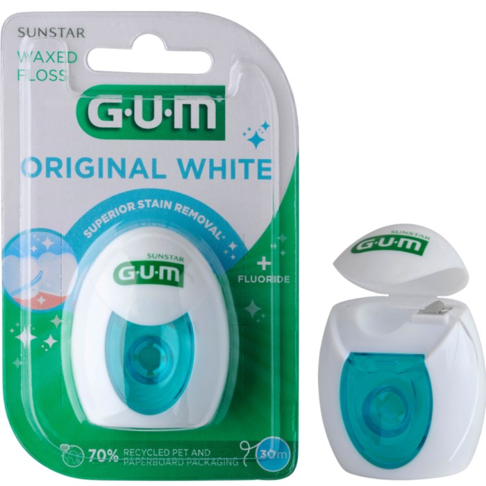 GUM Original White tandtråd 30 m