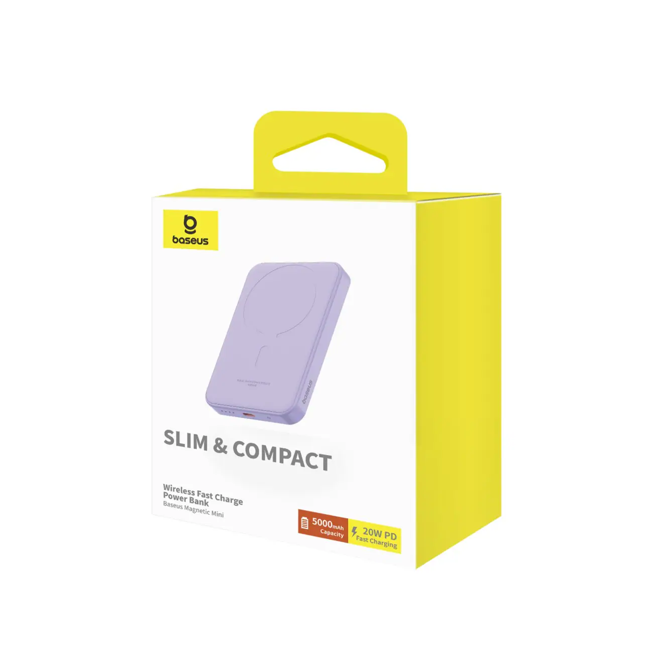 Baseus mini powerbank 5000mAh 20W + USB-C-kabel (20V/3A) - lila, bild 4