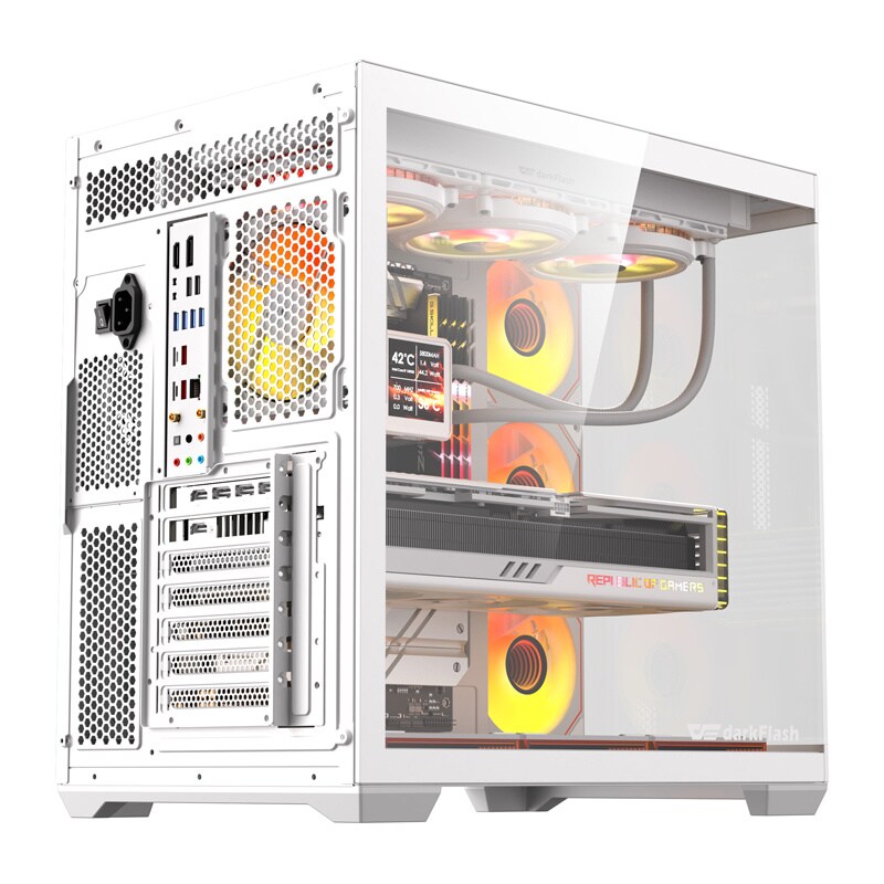 Darkflash C280 Computer Case + 7 Fans - Chassi - Vit, bild 3