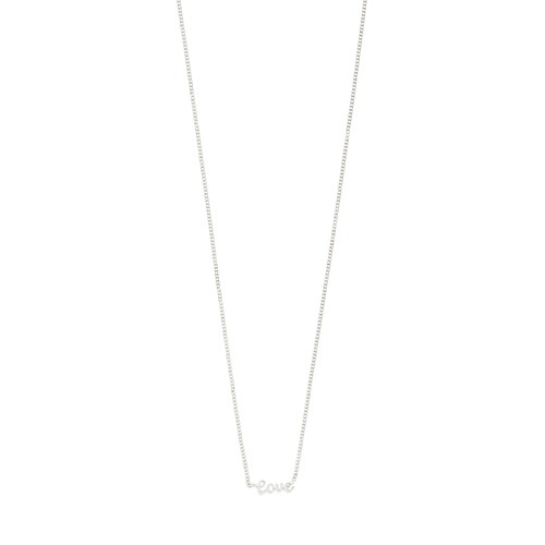 PILGRIM - LOVE Necklace - Silver-Plated - 38 cm + 9 cm Extension Chain