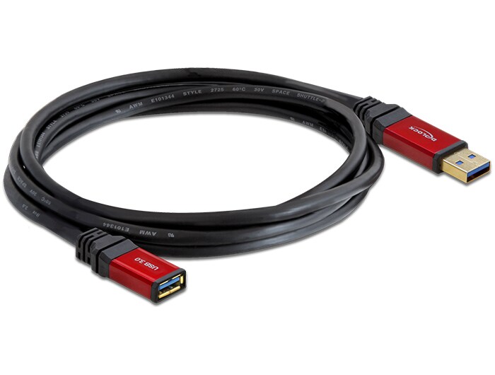 Delock Förlängningskabel USB-A hane till USB-A hona 5 Gbps 2m, bild 2