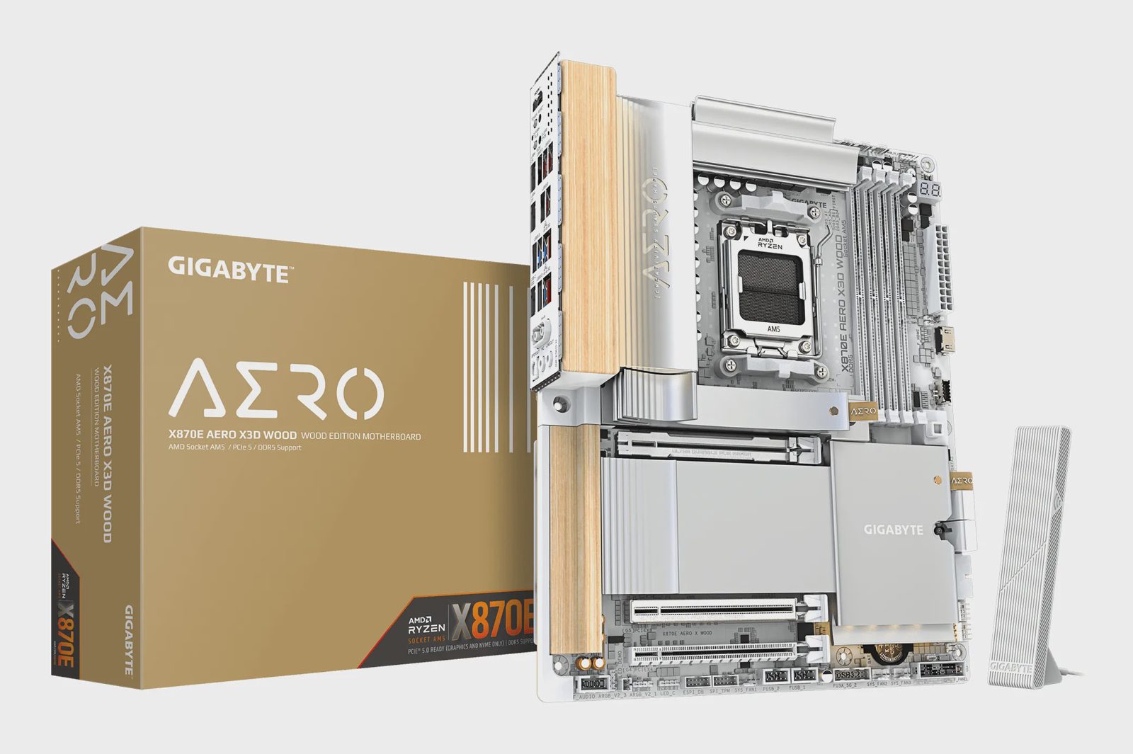 Gigabyte X870E AERO X3D WOOD moderkort, bild 2