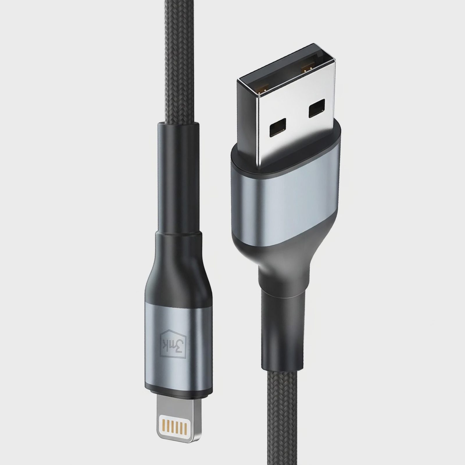3mk Hyper Cable 3mk Hyper Cable N-SERIES USB-A / Lightning 1m 5V/2,4A 12W / svart, bild 3