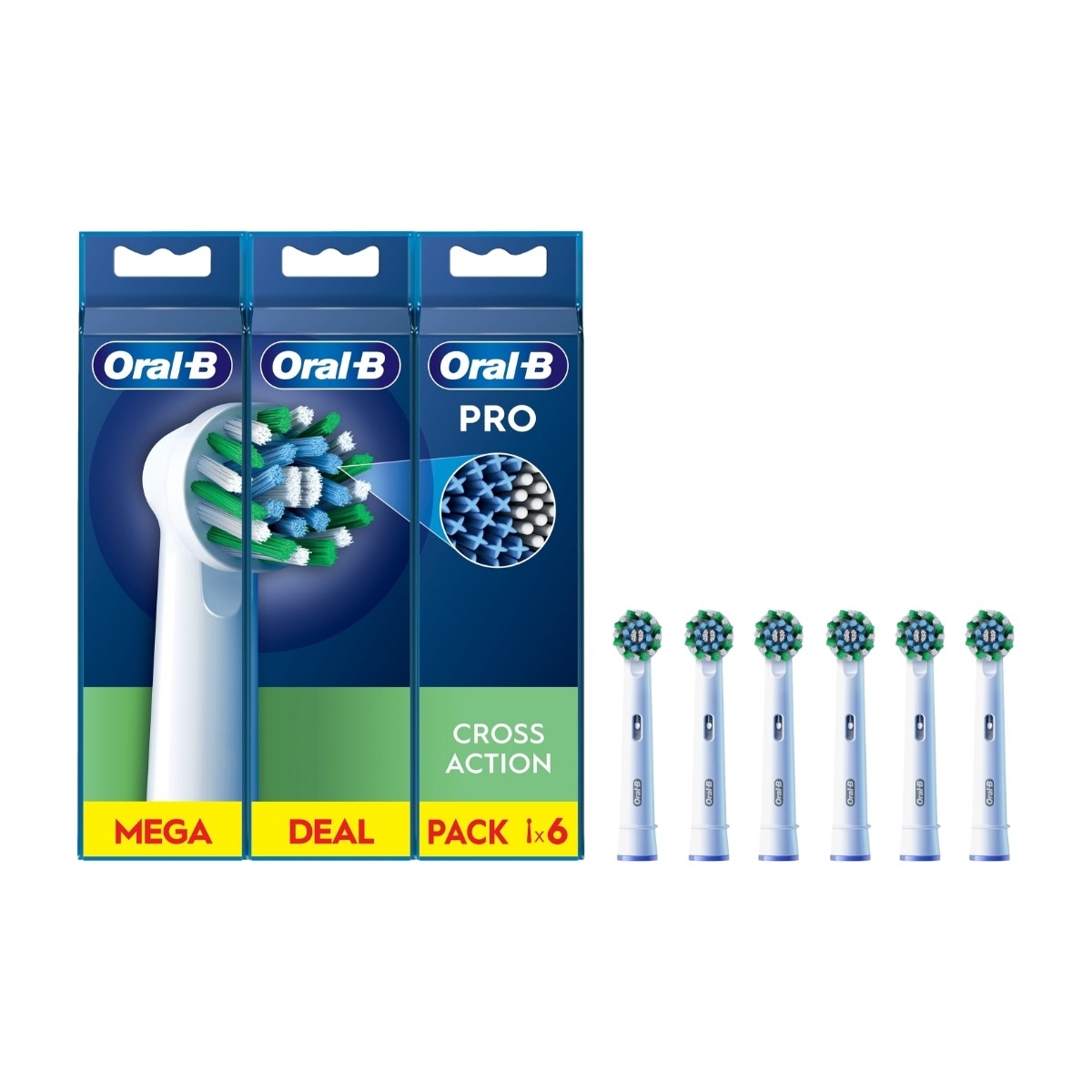 Oral-B CrossAction borsthuvuden 6 st, vit