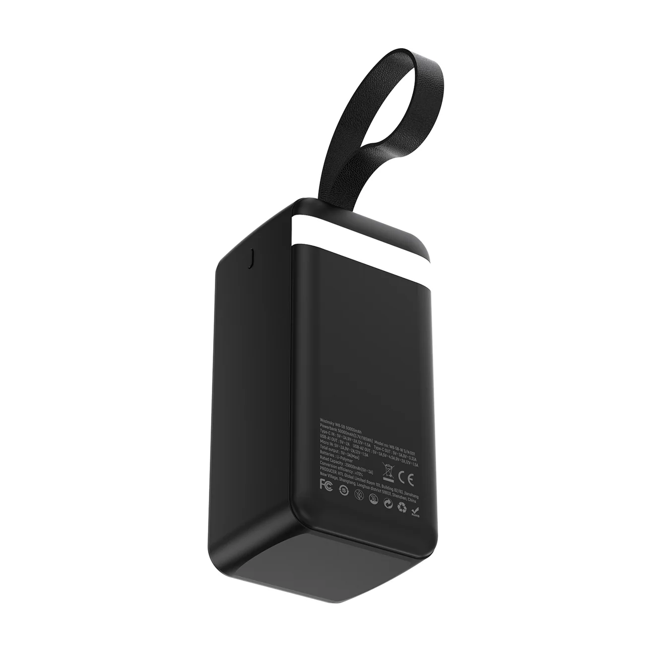 Powerbank Wozinsky W8-B 50 000 mAh, 30 W, 2 x USB-A, 2 x USB-C och USB-micro med ficklampa – svart, bild 4