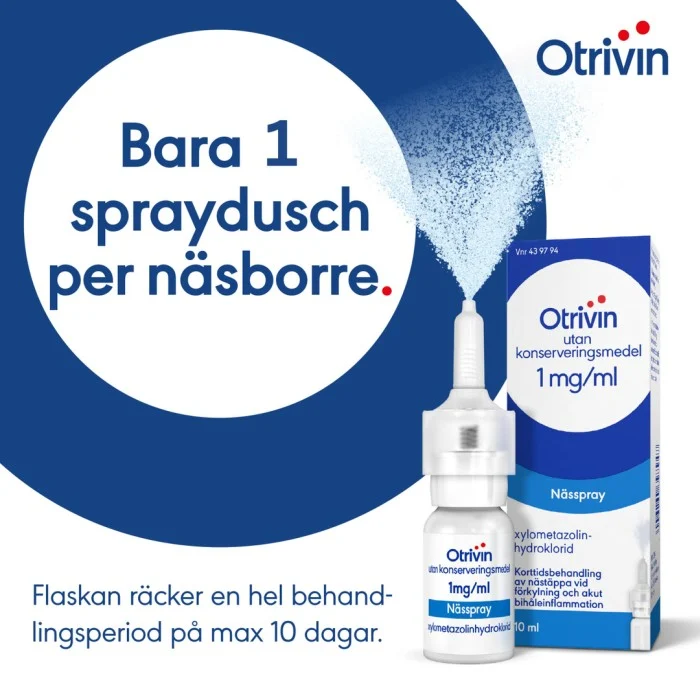 Otrivin Nässpray utan konserveringsmedel 0,5mg/ml 10 ml, bild 3