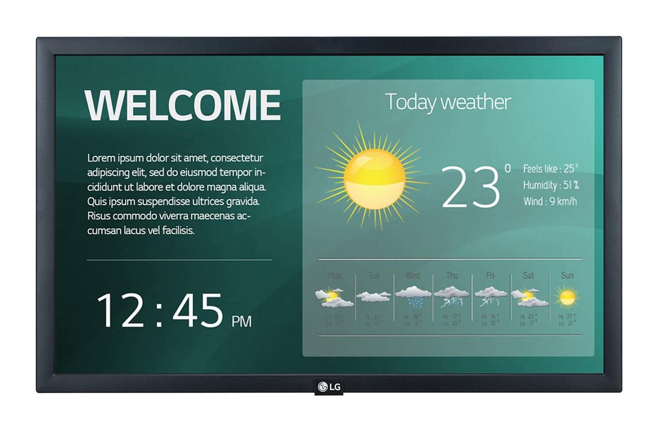 22" LG 22SM3G-B, IPS 1920x1080, 16/7-drift, högtalare, LAN/WiFi, WebOS, bild 4