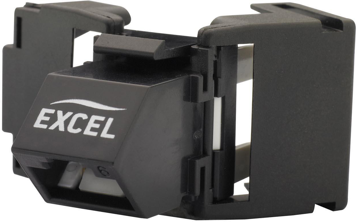 Modularjack RJ45, keystone, CAT6, vinklat, UTP - svart, bild 2