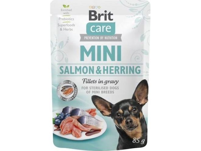 Brit Care Mini Adult Salmon & Herring Sterilised våtfoder för steriliserade små hundar 85 g
