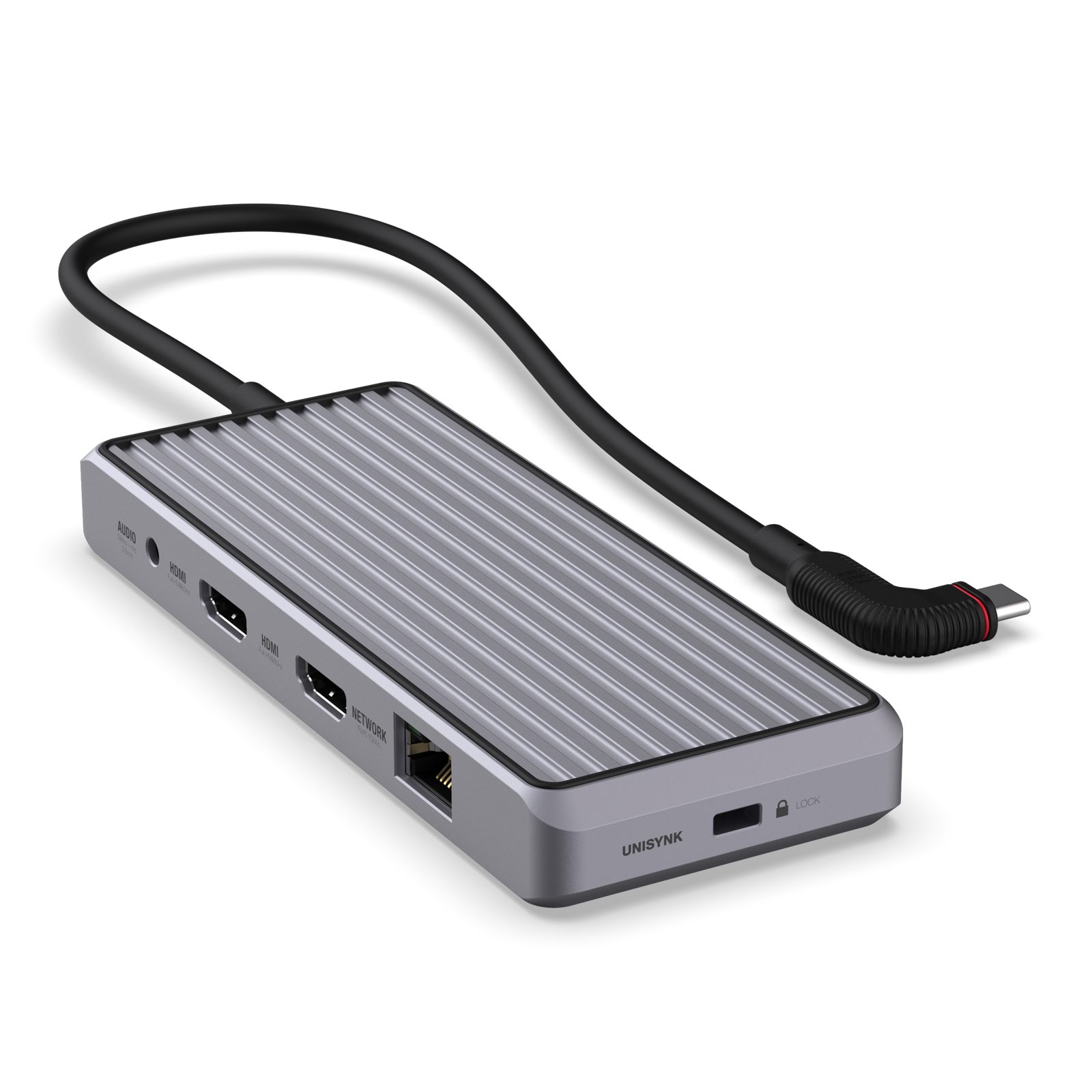 Unisynk 10 Port USB-C Hub 4K60Hz 100W Grå, bild 3