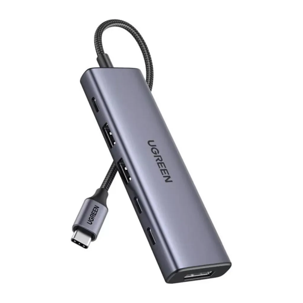 Ugreen CM511 USB-C Hub 6in1 2x USB 3.2, 3x USB-C, 1x DisplayPort – Grå