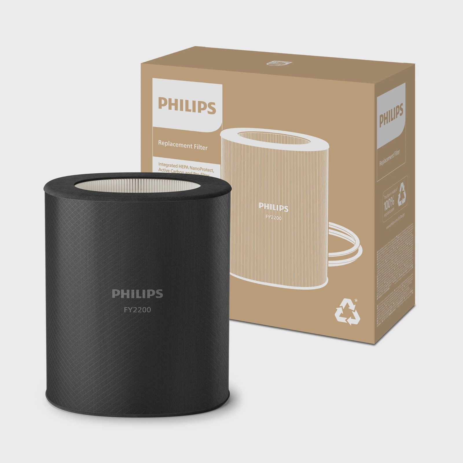 Philips HEPA NanoProtect-filter, Luftrenarfilter, HEPA, 99,97%, Låda