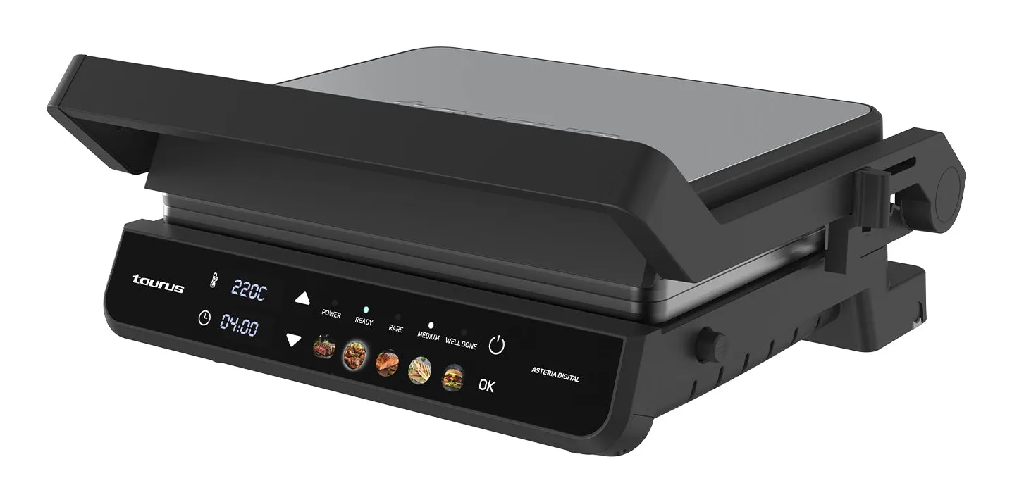 Taurus Asteria Digital 2-i-1 elgrill, svart