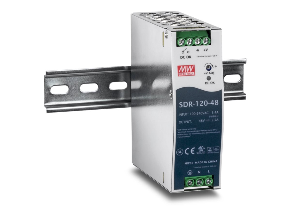 TRENDnet TI-S12048 - Nätaggregat (kan monteras på DIN-skena) - AC 100-240 V - 120 Watt - aktive PFC - TAA-kompatibel - för TRENDnet TI-G160i-M, TI-PG541