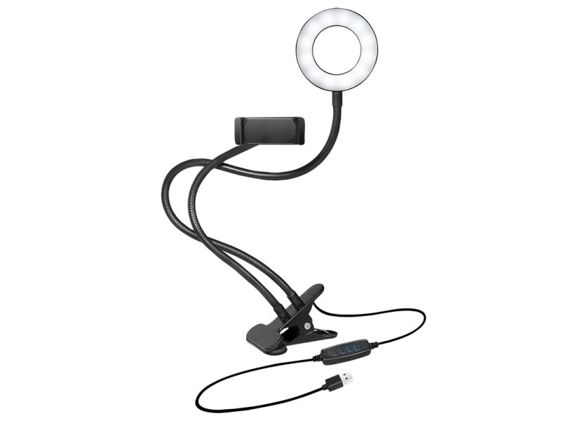 LogiLink Smartphone Ring Light Clamp Mount Ø 8.5 cm
