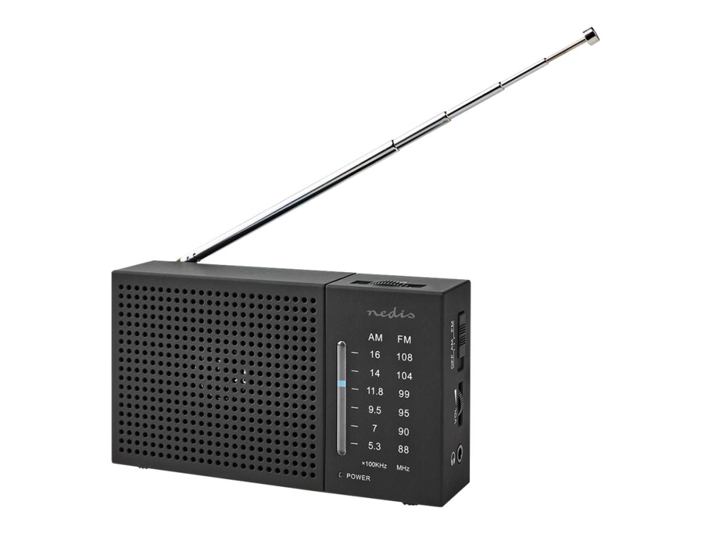 Nedis RDFM1200BK, Bärbar, Analog, AM, FM, 87,5 - 108 MHz, 530-1600 kHz, 0,5 W