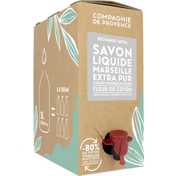 Compagnie de Provence Liquid Marseille Soap Refill Cotton Flower 3000 ml