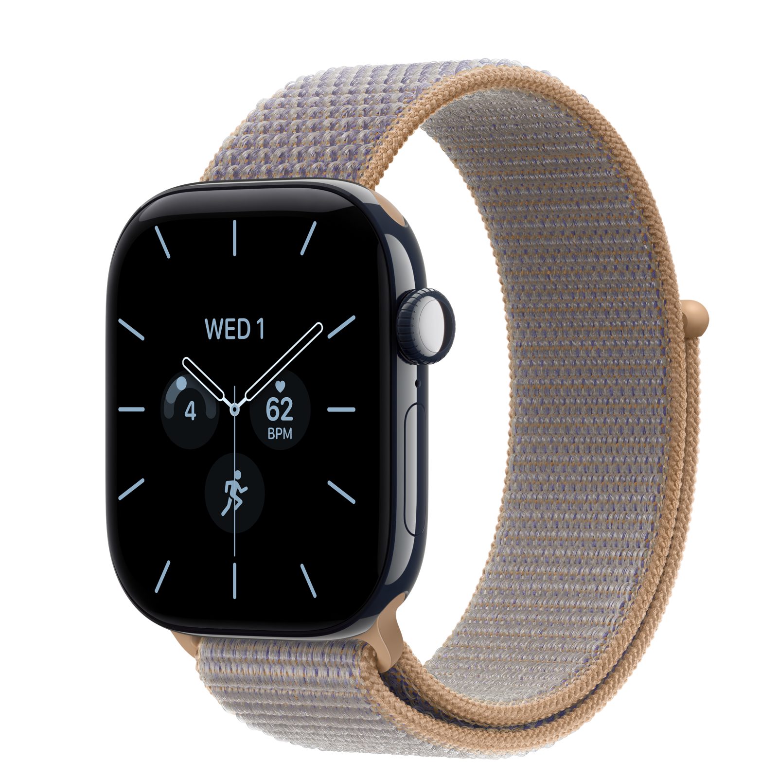 Apple Watch Series 12 (GPS + Cellular) • Keramikboett nattblå, 42 mm • Sportloop chambrayblå