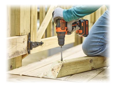 BLACK+DECKER BDCDD186K - Borr/drivare - sladdlös - 2 hastigheter - nyckellös chuck 10 mm - 40 N·m - 18 V