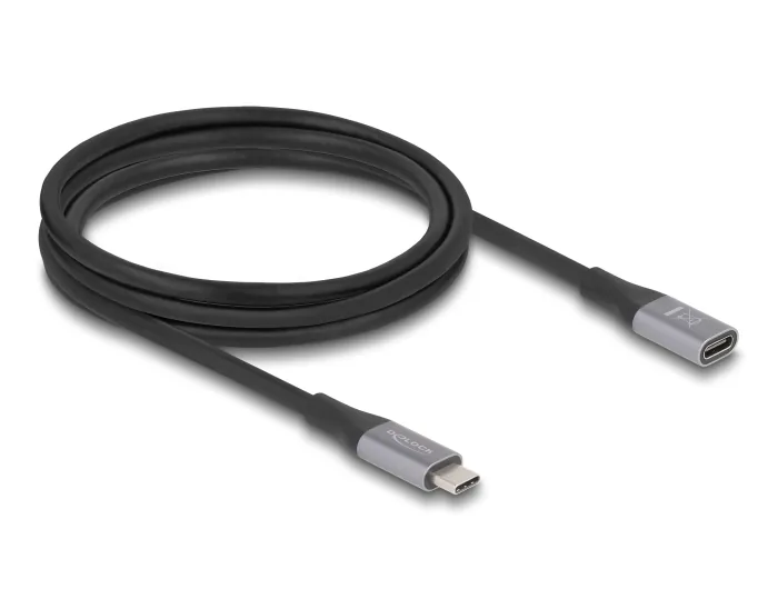 Delock USB 40 Gbps Förlängningskabel USB-C Hona-Hane PD3.1 240W 2 m Metall, bild 2