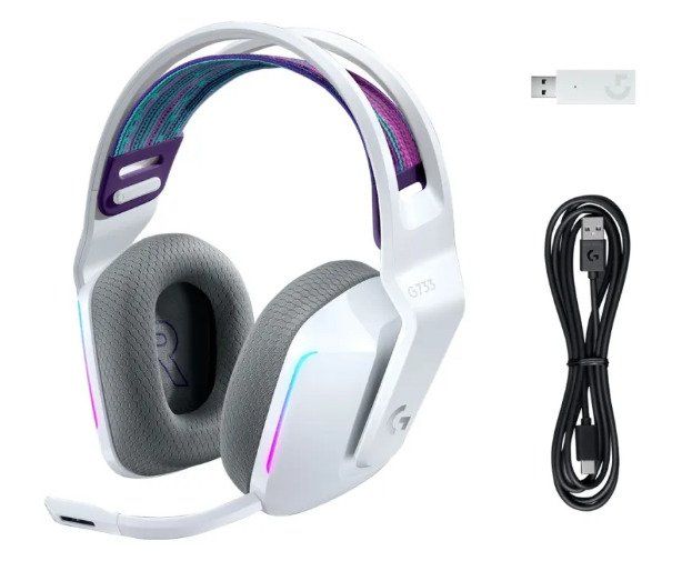 Logitech G733 LIGHTSPEED – trådlöst gamingheadset, vit, bild 2
