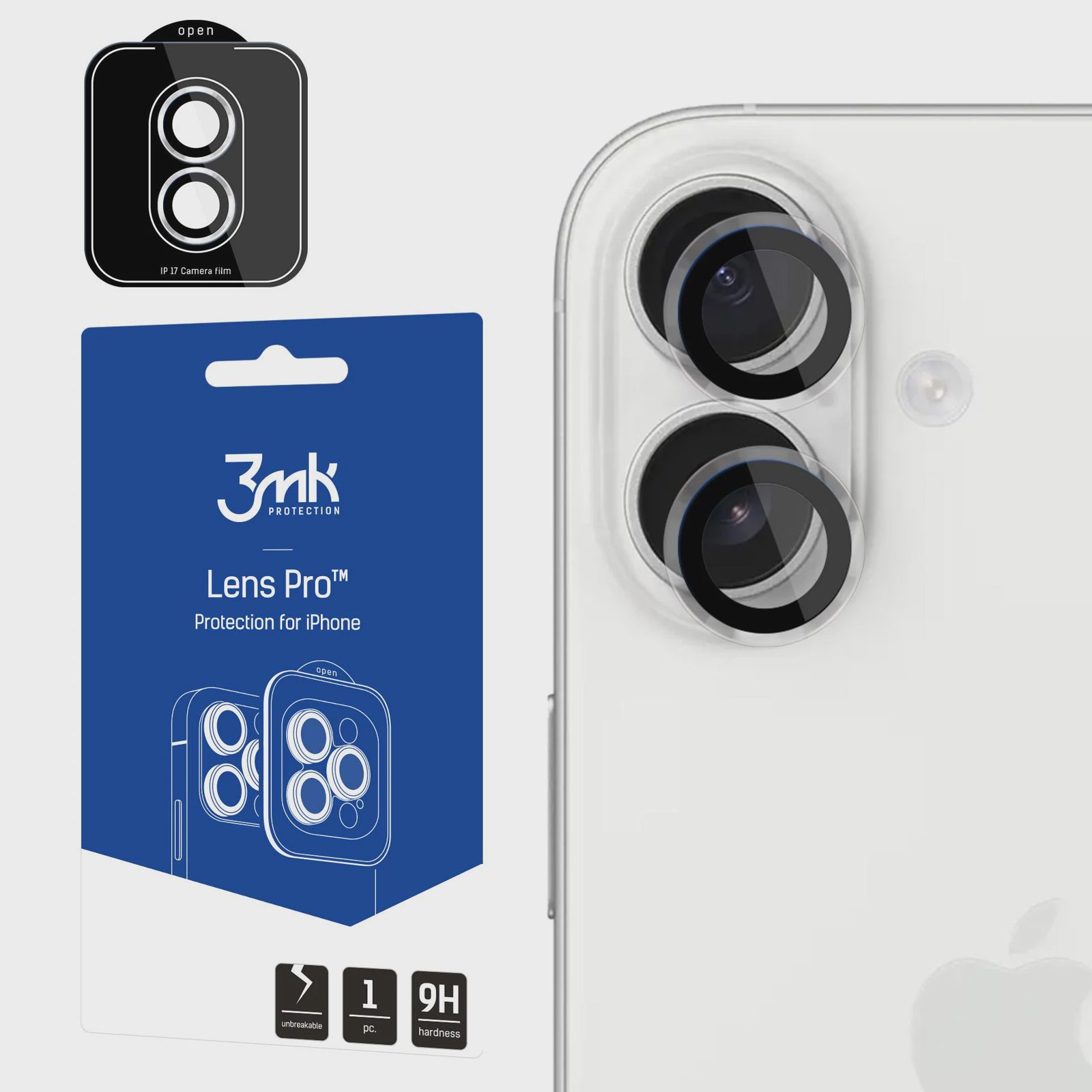 3mk Lens Protection Pro – kameralinsglas för Apple iPhone 17 – transparent