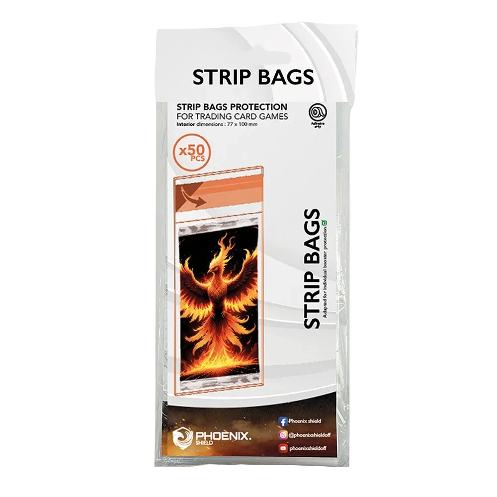 Phoenix Shield: Stripe Bag Protection Sleeve Booster 73x125 mm (50-Pack)