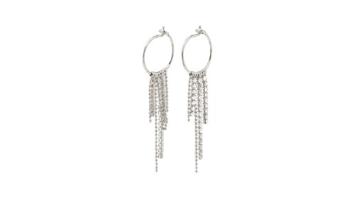 PILGRIM - MAJA Crystal Waterfall Hoop Earrings - Silver Plated - 50 mm, bild 3