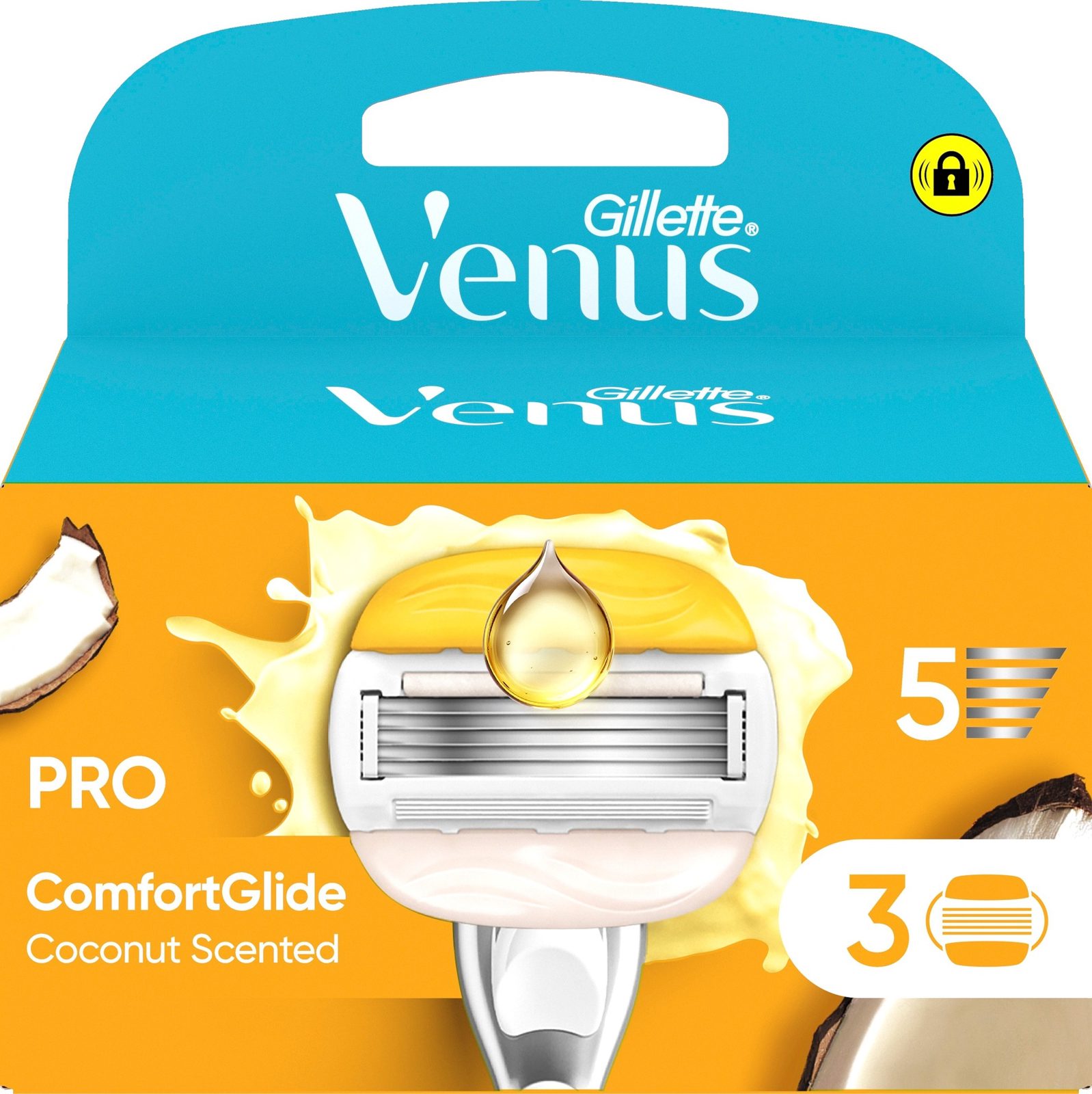 Venus Gillette Venus Pro Comfortglide Coconut Olay Razor Blades Yellowwhite 3 Pcs