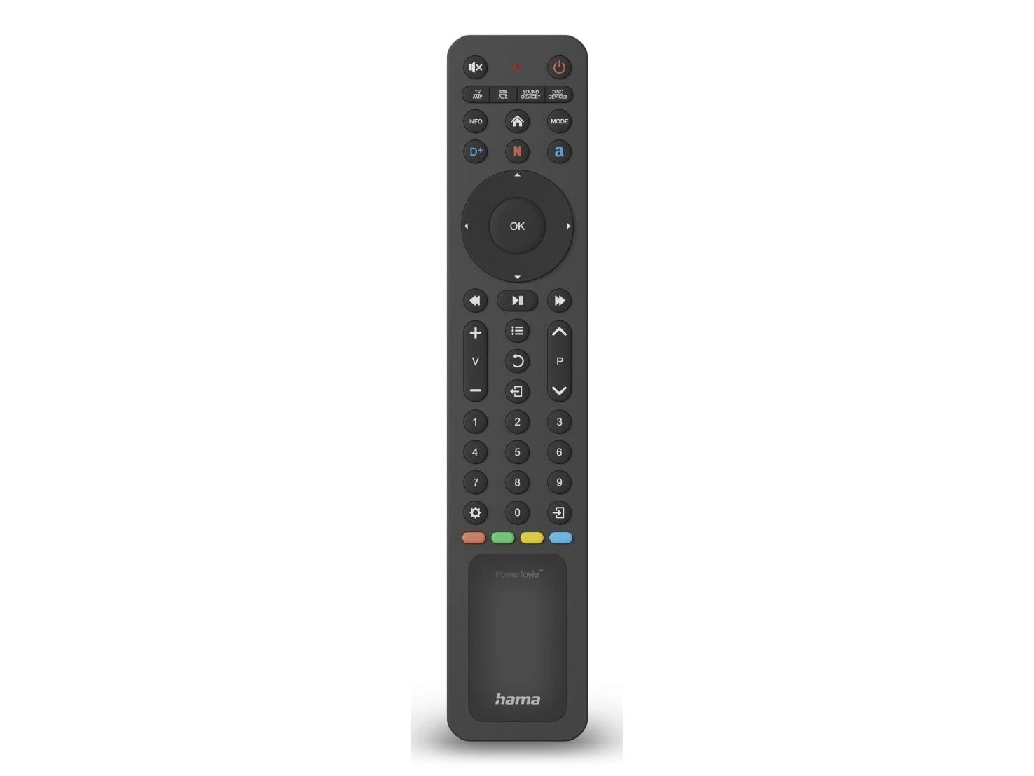 Hama 00221057, AV-mottagare, DVD/Blu-ray, TV, IR trådlös, Tryckknappar, Svart