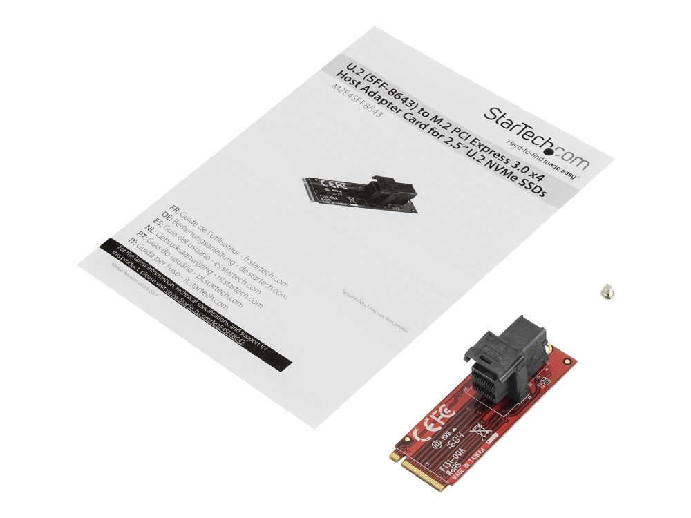 StarTech.com U.2 (SFF-8643) to M.2 PCI Express 3.0 x4 Host Adapter Card for 2.5" U.2 NVMe SSD - interfaceadapter - SAS - M.2 Card