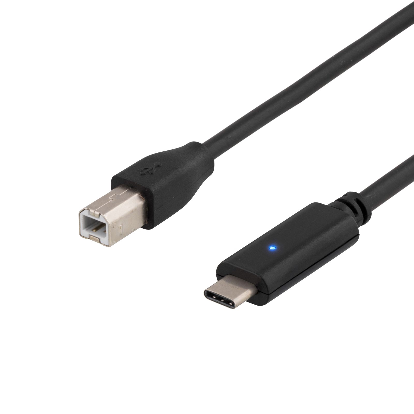 USB-C 2.0-kabel Gen1 Typ C ha till B ha, 2 meter - Svart, bild 4