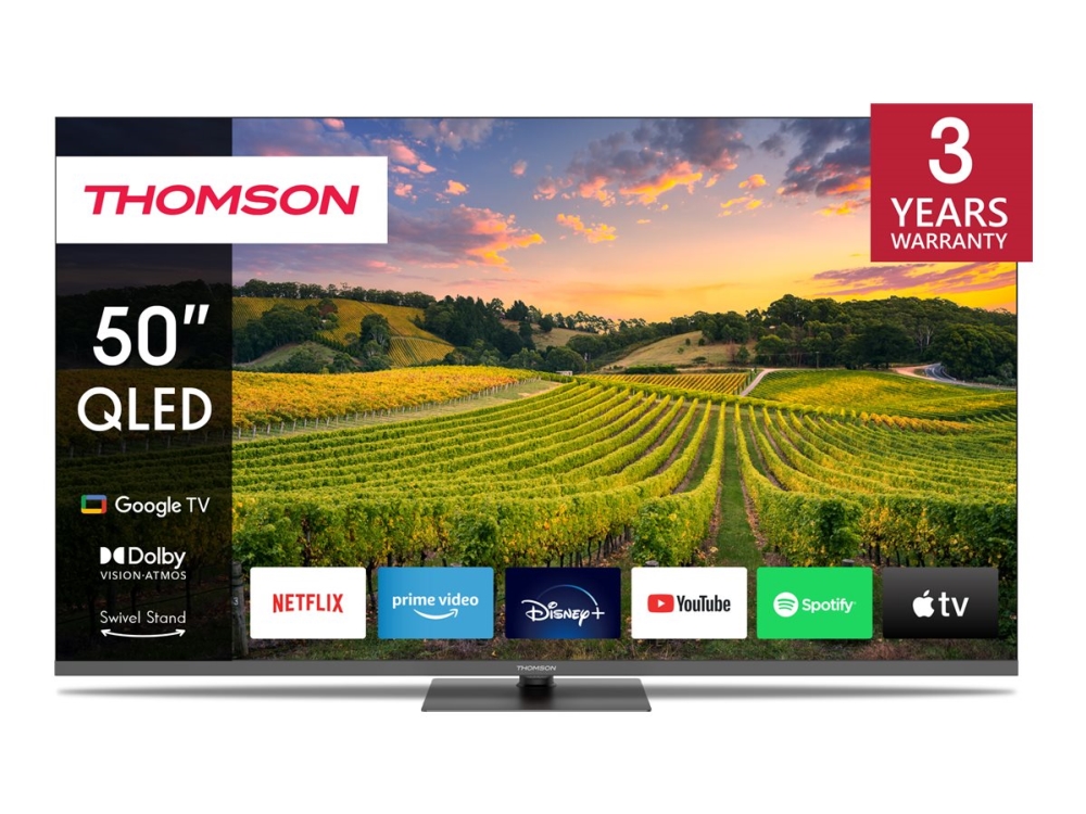 Thomson 50QG5C14 - 50 Diagonal klass LED-bakgrundsbelyst LCD-TV - QLED - Smart TV - Google TV - 4K UHD (2160p) 3840 x 2160 - HDR - Quantum Dot, Direct LED - mörkgrå