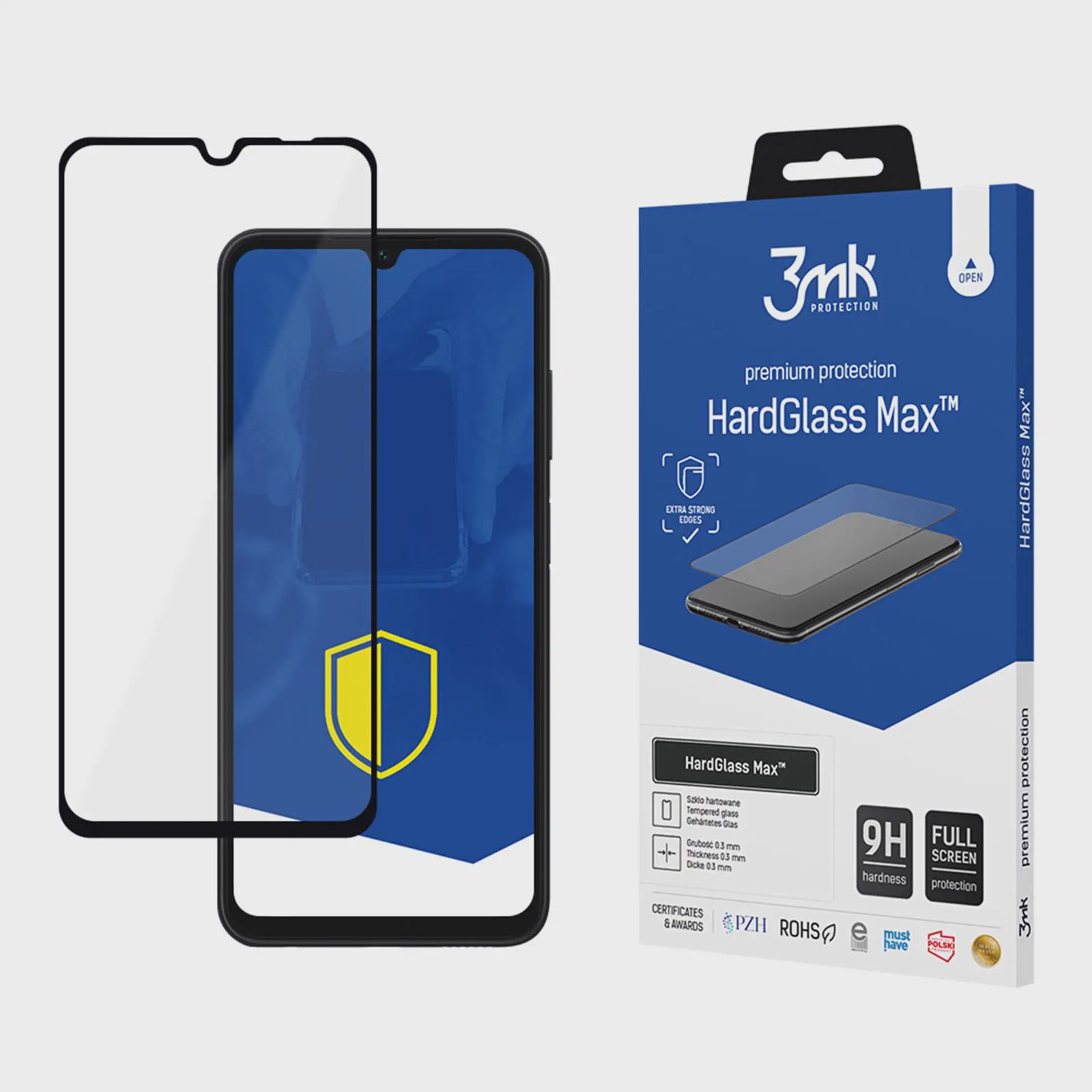 Förstärkt härdat glas för hela skärmen 3mk HardGlass Max Black för Samsung Galaxy A05s