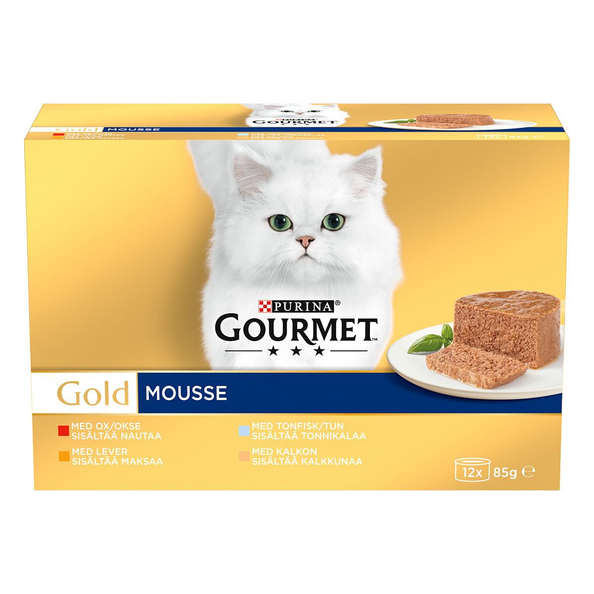 Gourmet Gold Mousse Kött & Fisk 12 x 85 g